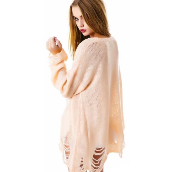 Wildfox Sequin Peacock Lennon Sweater, Baby, XS - Picture 6 of 7